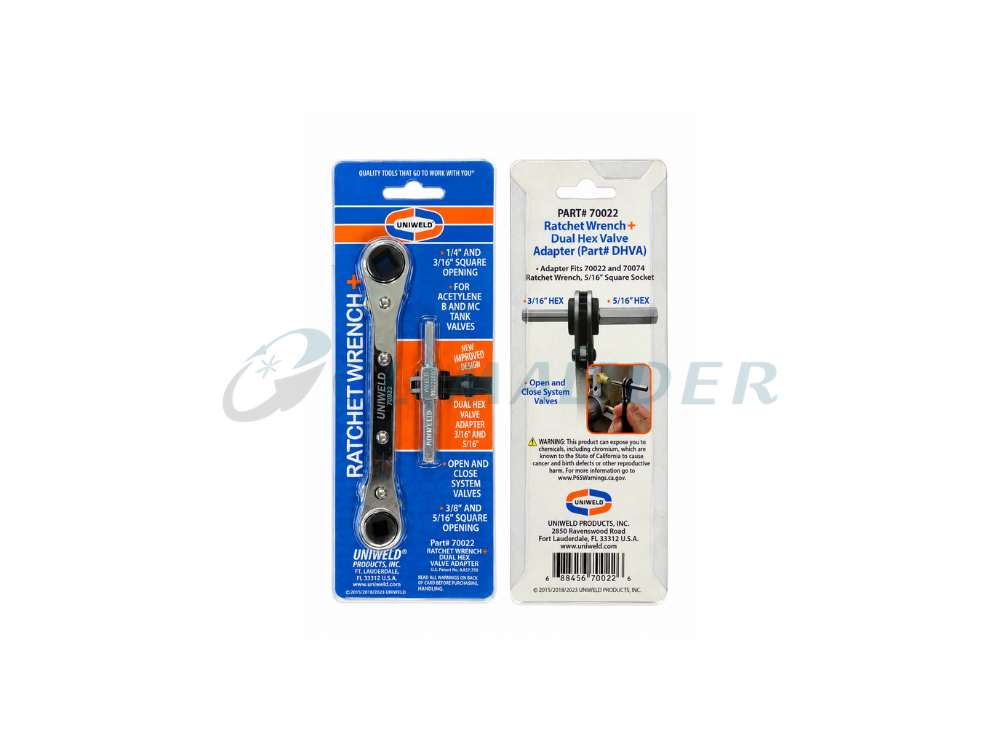Llave chicharra 3/16 1/4 5/16 y 3/8 UNIWELD