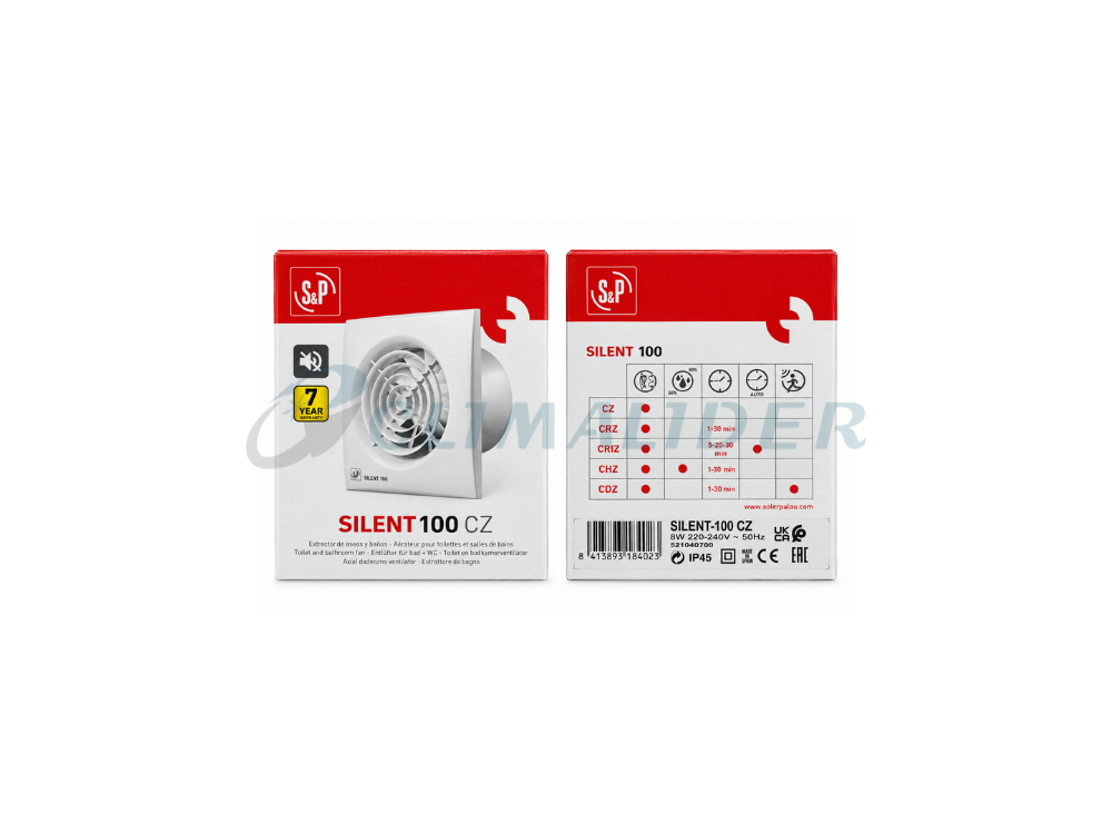 EXTRACTOR BAÑO SILENT 100 CZ