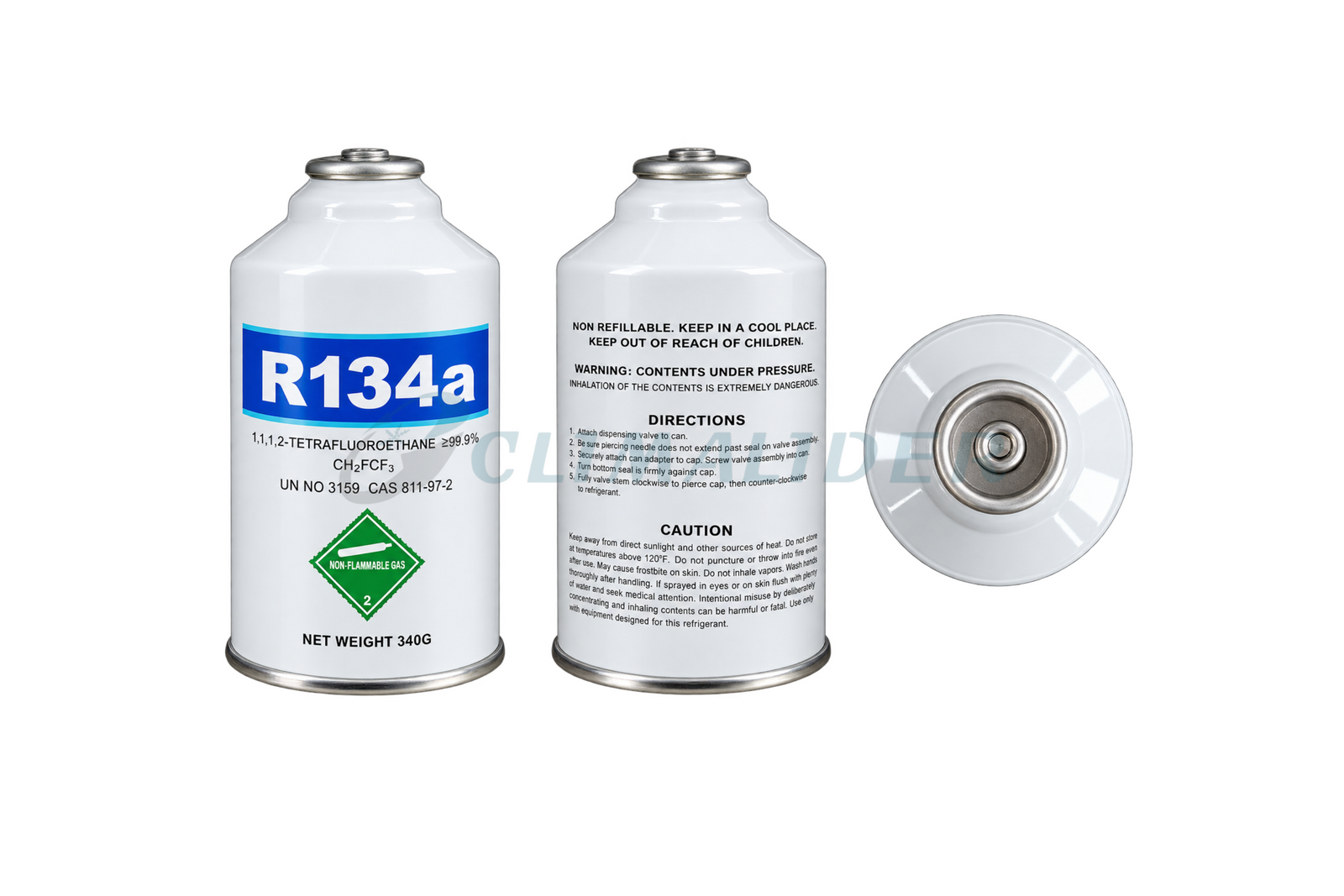 Gas refrigerante R134a en lata de 340 gramos